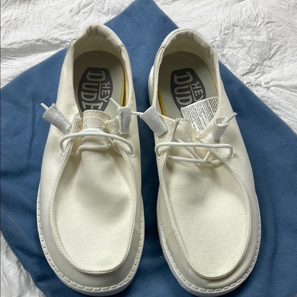 White Slip-On Loafers with Moccasin Construction